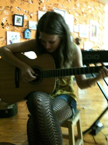 Meggie picks on my Larrivée after the Philly show